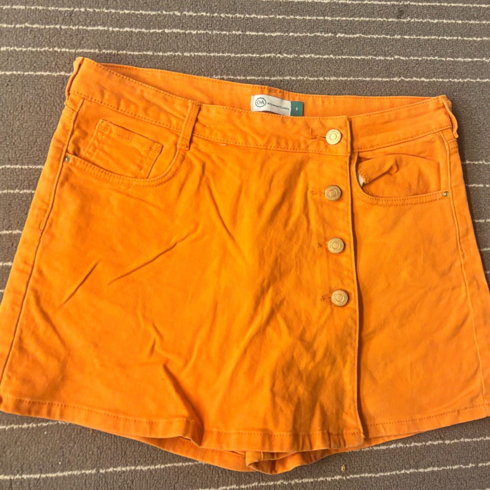 Orange Button-Up Skirt